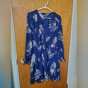 Women's Boho Floral Navy Dress- Size 1X